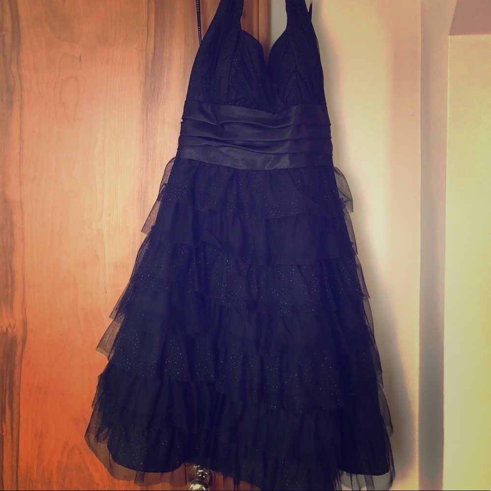 Short fancy playful black party dress